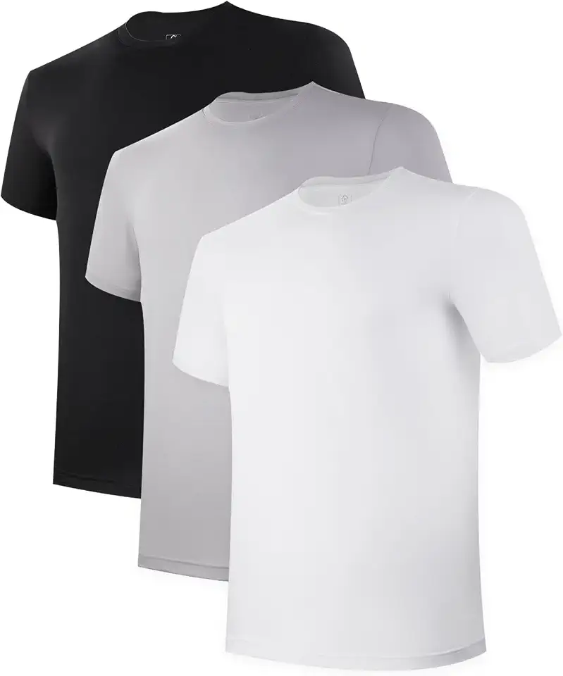 BAMBOO COOL Mens Undershirts Pack, Soft T Shirts for Men, Moisture Wicking