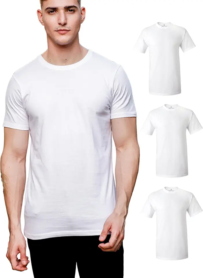 Klizzer Men’s T-Shirt Pack of 3, 100% Cotton Crew Neck Short Sleeve Casual Tee for Men – Regular Fit,Tees, Soft & Breathable