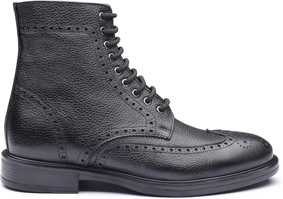 Men's Wingtip Brogue Boots – Genuine Leather Classic Dress Boots, Formal Business Ankle Boots