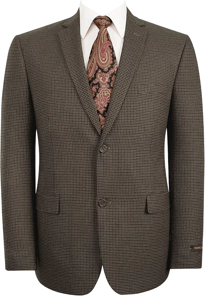AMY ZHU Men's Houndstooth Sport Coat Classic Fit Stretch 2-Button Blazer