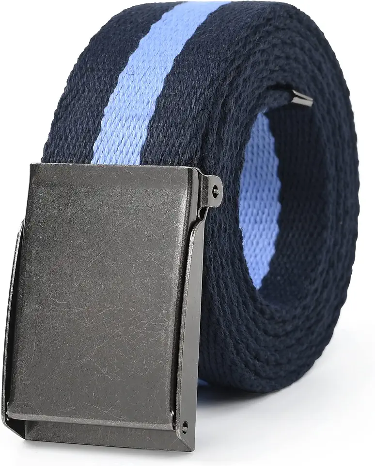Mile High Life Canvas Web Belt | Cut to Fit Up to 52" | Flip-Top Matte Silver Nickel Buckle 12 Colors