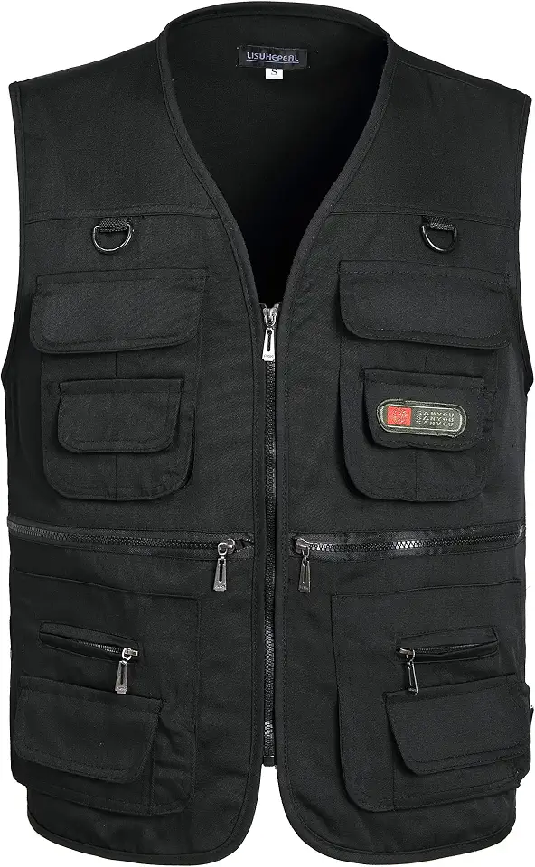 Men's Fishing Vest Summer Outdoor Work Safari Travel Photo Vest with Multi Pockets