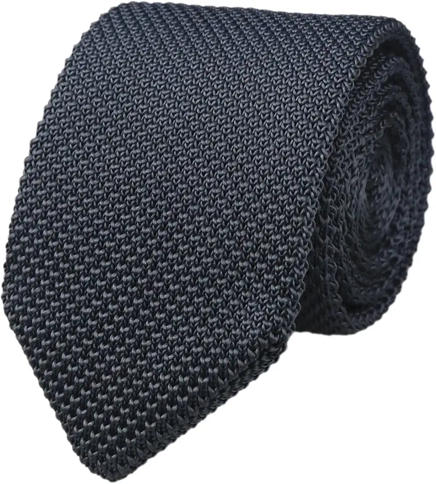 Vizakiss Men's Skinny Knit Tie Vintage Casual Formal Designer Necktie Pointed Bottom