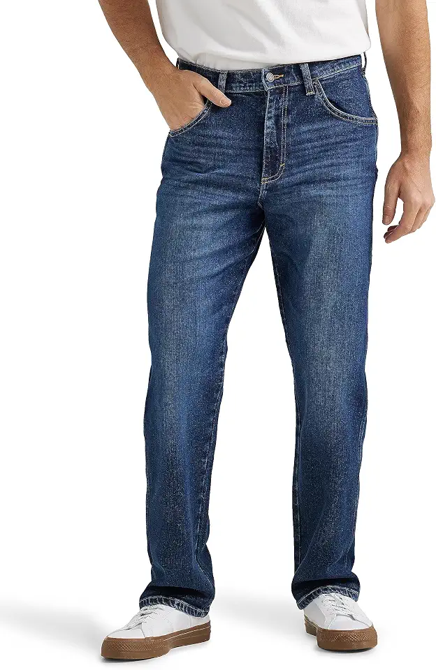 Wrangler Mens Men's Free-to-Stretch Relaxed Fit Jean
