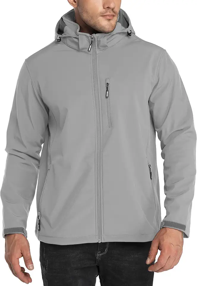 Global Recycled Standard Outdoor Ventures Men's Softshell Jacket Waterproof Fleece Rain Shell Coat