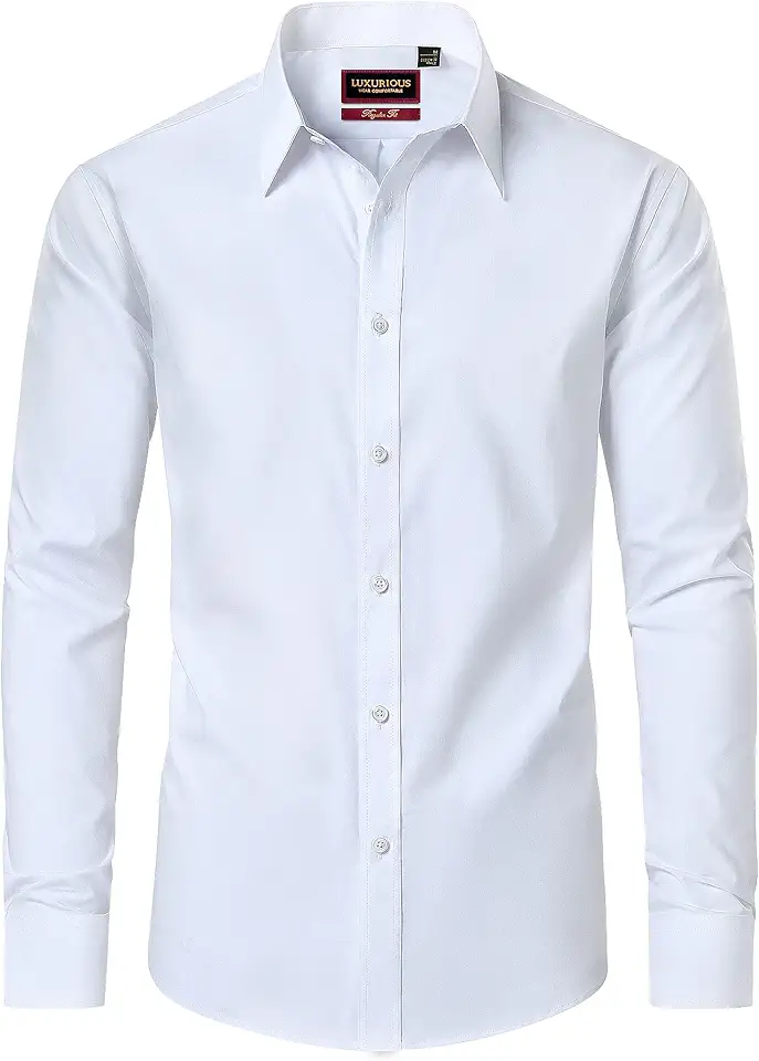 Lion Nardo Cotton Mens Dress Shirts Long Sleeve Wrinkle Free Business Casual Button Down Shirts Formal Shirts Big and Tall