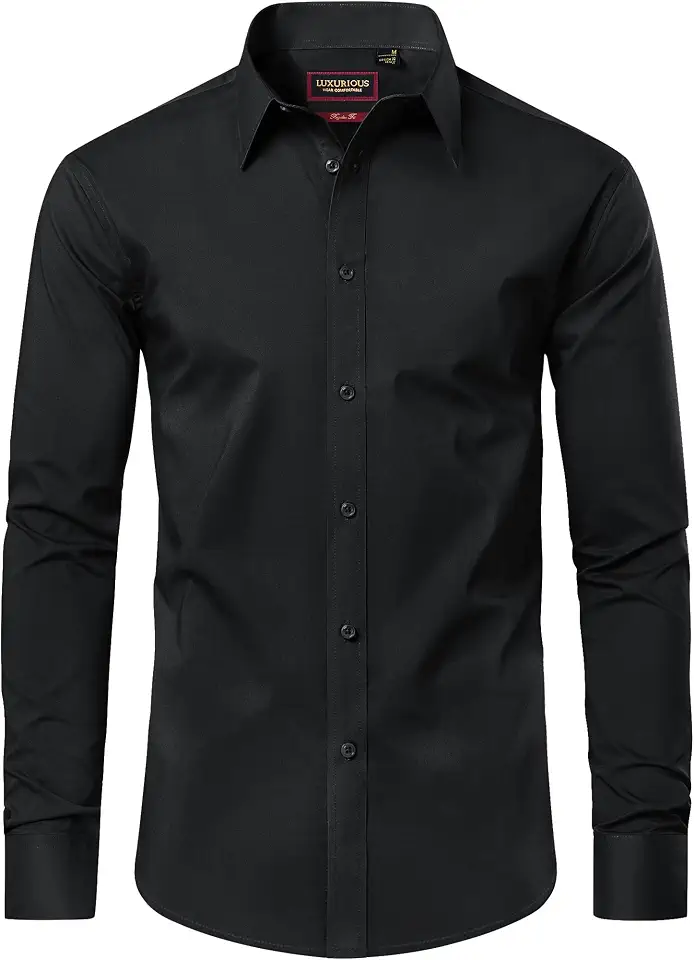 Men's Slim Fit Black Dress Shirt