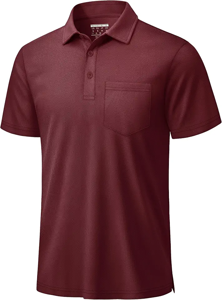 TACVASEN Men's Golf Polo Shirts Slort Sleeves 3-Buttons Casual Hiking Collared Shirts Athletic Tops