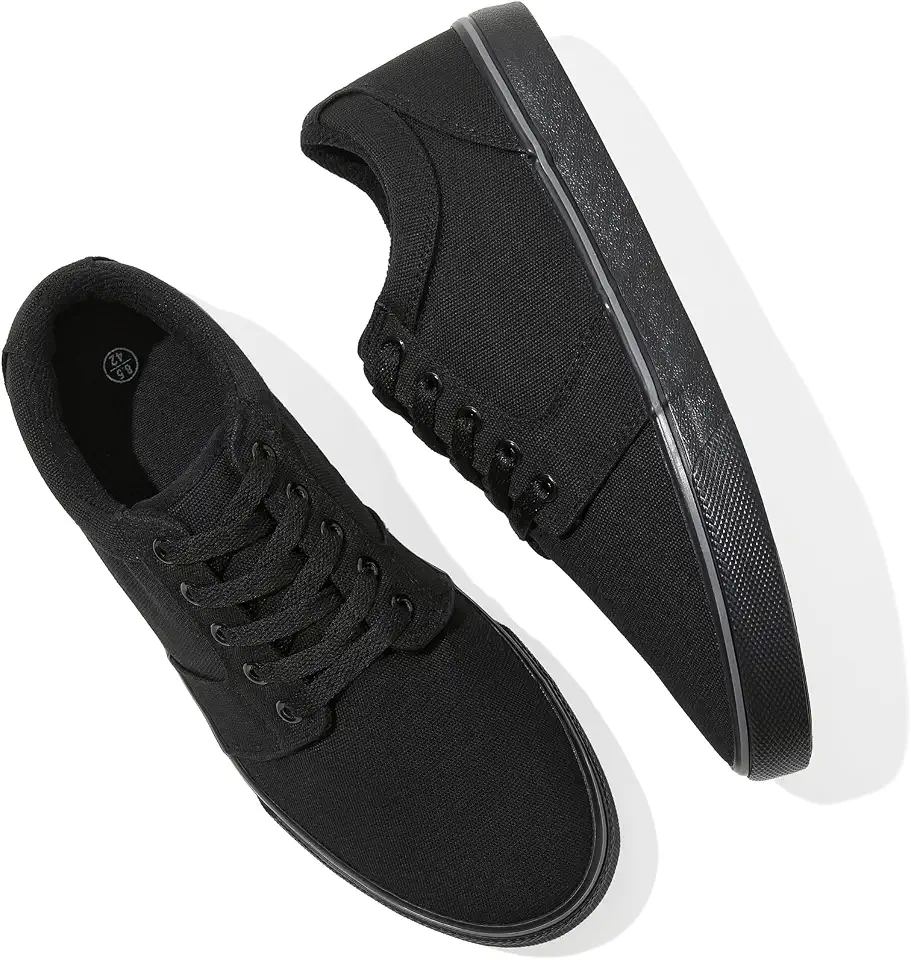 Men's Black Canvas Low Top Sneakers