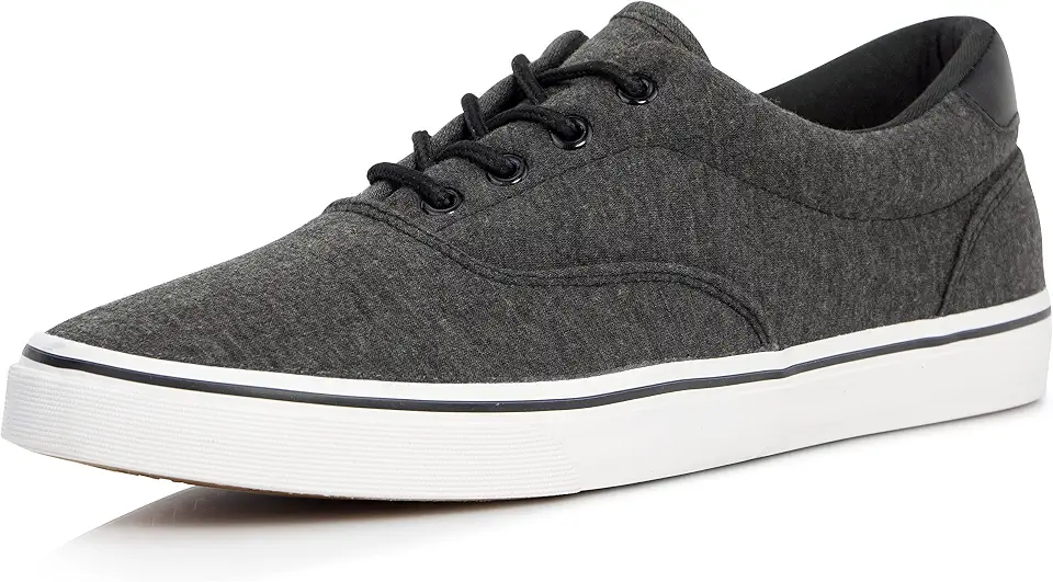 TOBER Men's Black Classic Low Top Shoes Canvas Fashion Sneaker with Soft Insole Causal Dress Shoes for Men Comfortable Walking Shoes