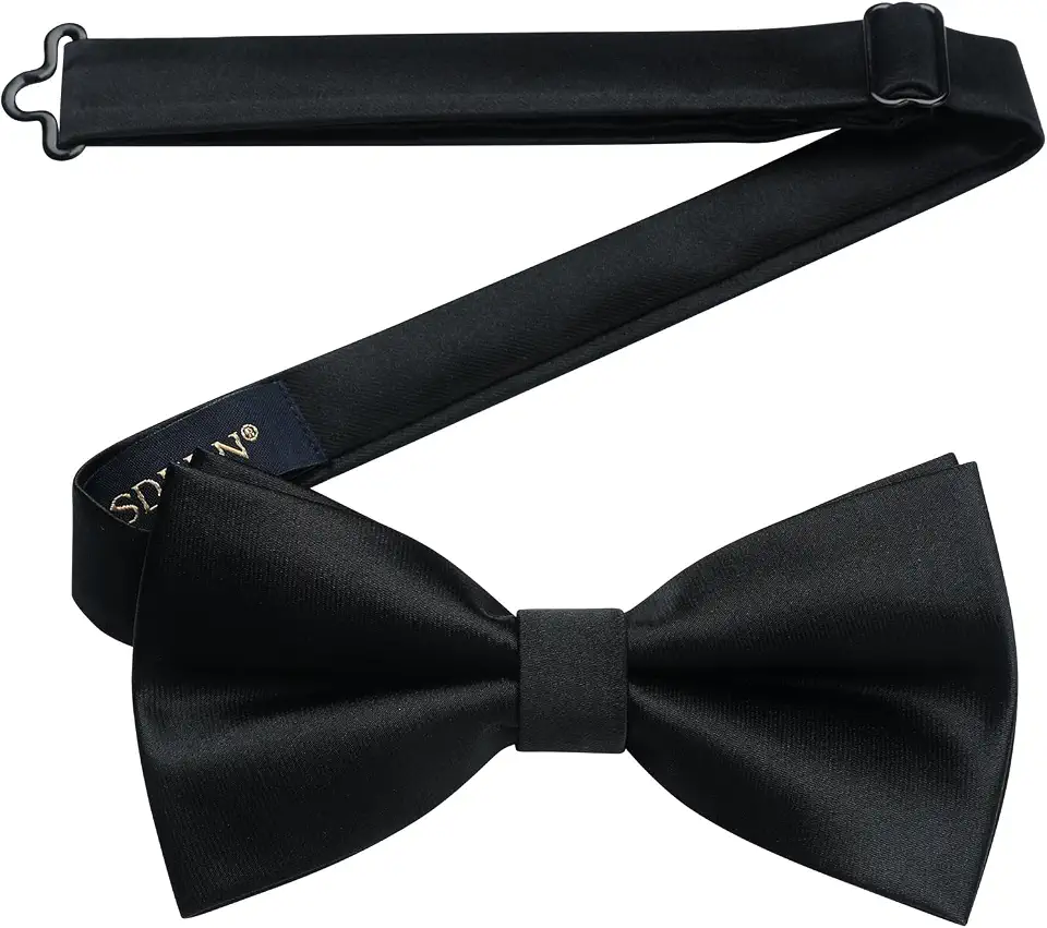 HISDERN Bow Ties for Men Pretied Bowties Classic Formal Business Bow Tie Adjustable Tuxedo Bowtie for Wedding Party