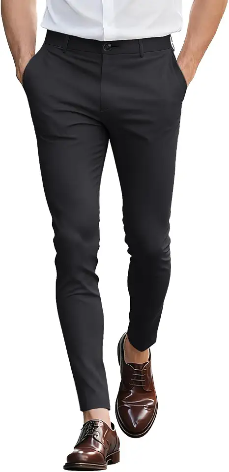 GINGTTO Mens Dress Pants Slim Fit Stretch Flat Front Chino