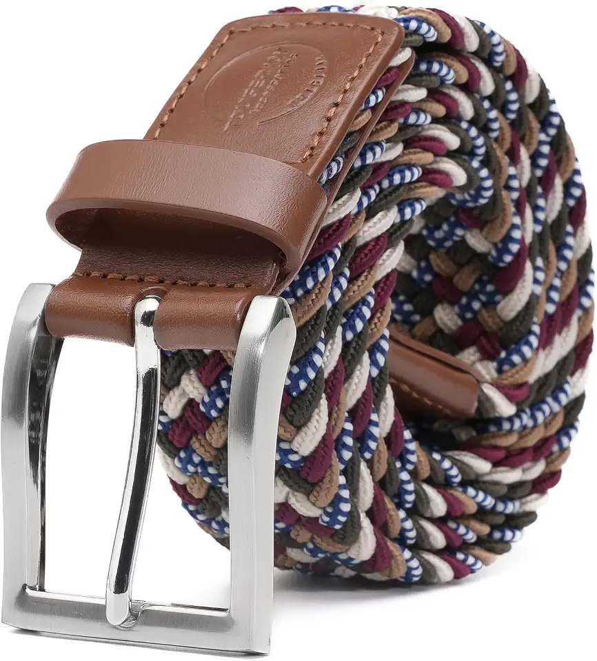 Mens Stretch Belt, Woven Elastic Braided Web Belt Casual for Golf Hunting Pants Jeans, Versatile Mens Golf Belts