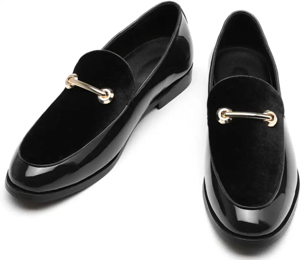 Men's Black Velvet Smoking Slippers