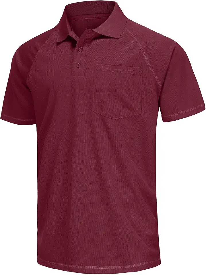 Men's Burgundy Athletic Golf Polo