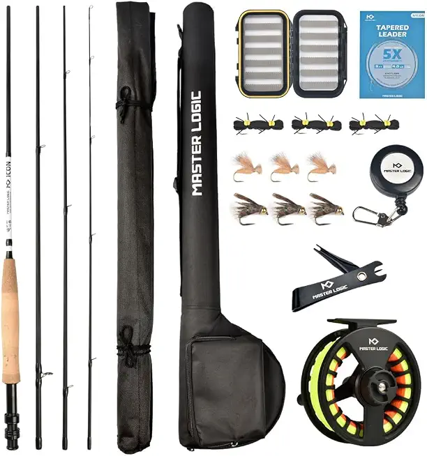 Fly Fishing Combo Starter Kit, Graphite Rod and Reel with Case