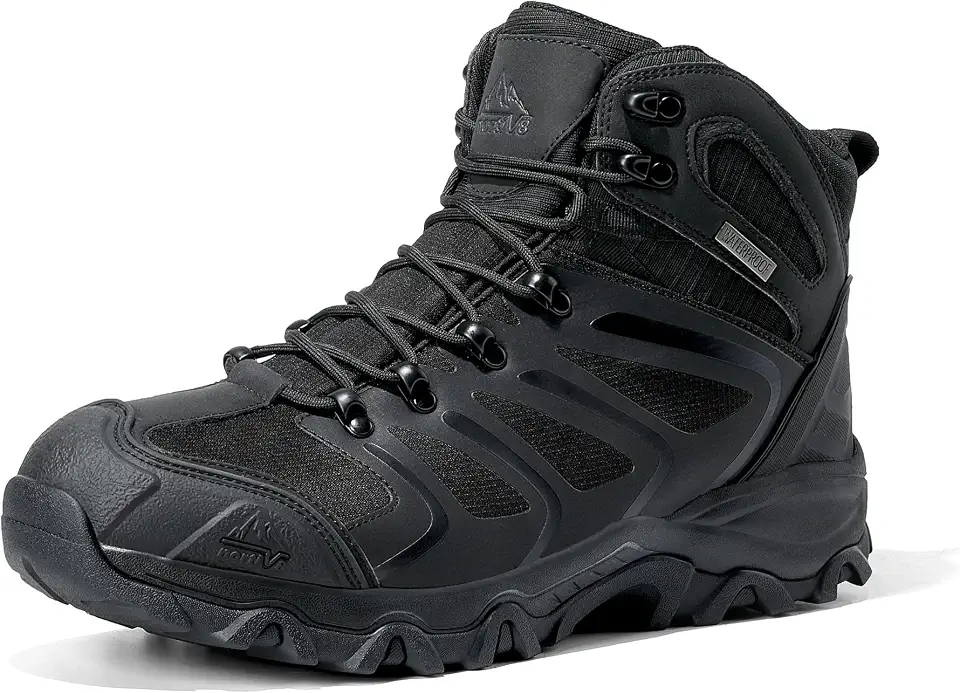 Men's Black Leather Hiking Boots