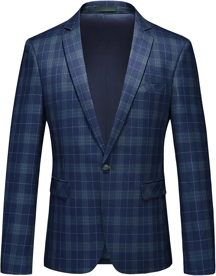 Men's Plaid Blazer Sport Coats Jackets Slim Fit Lightweight Casual Checkered Blazer for Men