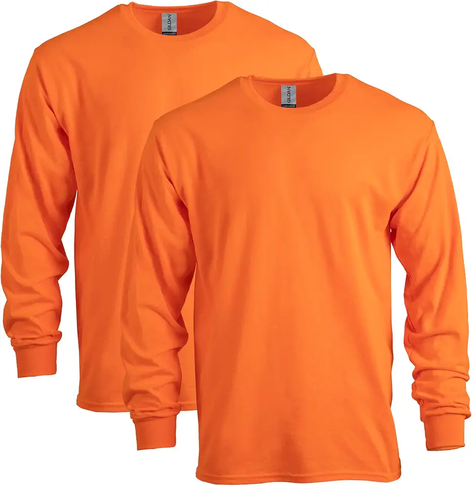 Men's Orange Long Sleeve Graphic Tee
