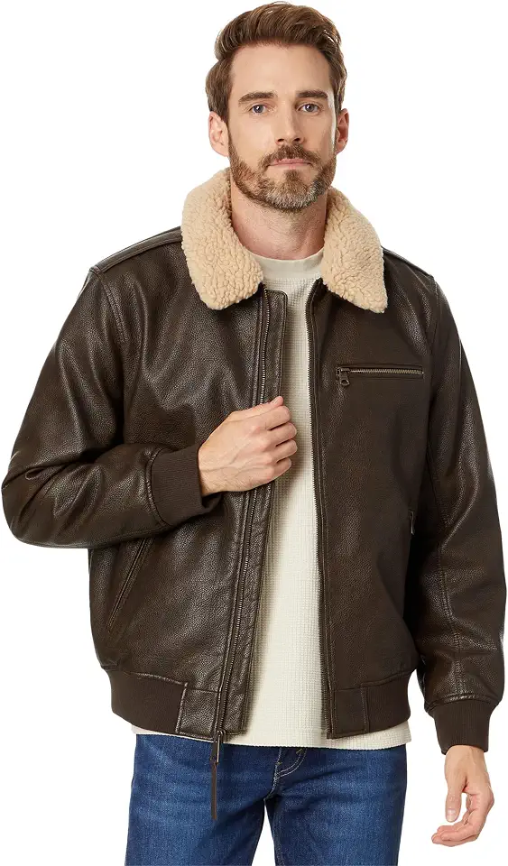 Men's Oxblood Leather Bomber Jacket