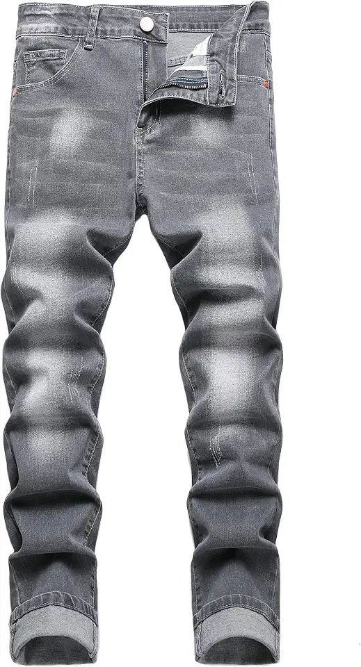 JUNBAOSS Men's Slim Fit Stretch Jeans Ripped Skinny Jeans for Men, Fashion Straight Leg Comfort Flex Waist Cargo Denim Pants