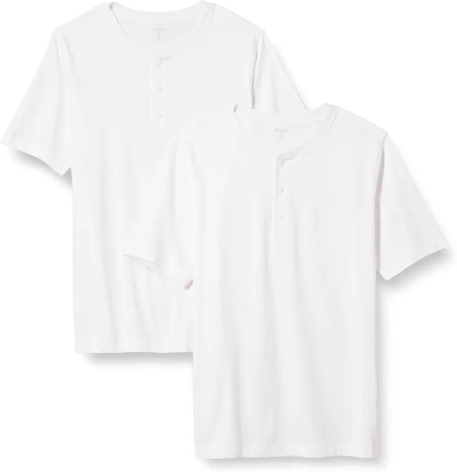 Amazon Essentials Men's Short-Sleeve Cotton Henley T-Shirt