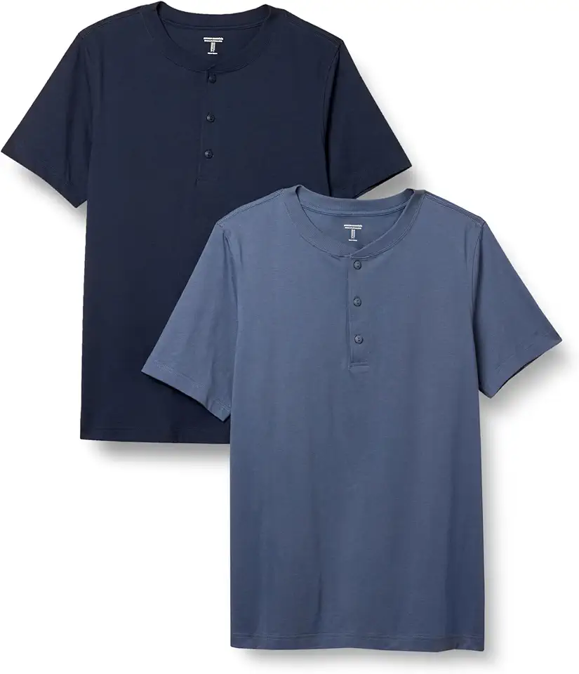 Amazon Essentials Men's Short-Sleeve Cotton Henley T-Shirt