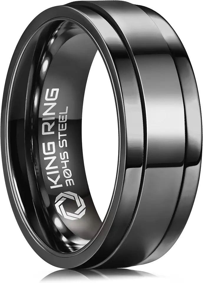 King Ring 8mm Flat Spinner Stainless Steel Fidget Rings – Designed in USA