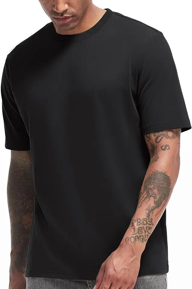 VEIISAR Men's Heavy Weight 100% Cotton T-Shirt - Garment Washed - Soft