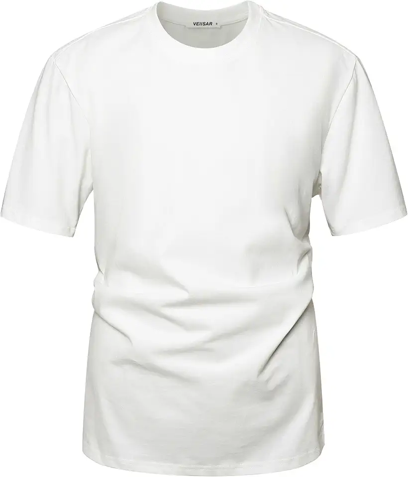 VEIISAR Men's Heavy Weight 100% Cotton T-Shirt - Garment Washed - Soft