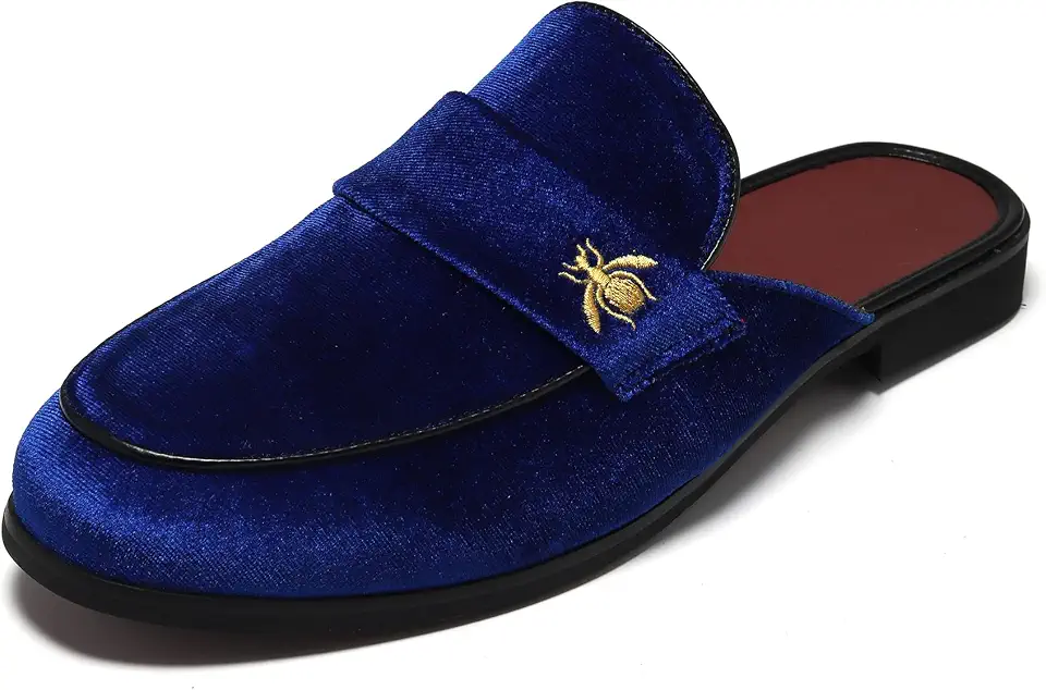 Men's Blue Suede Driving Moccasin Shoes
