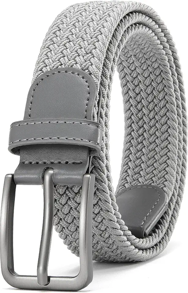 Braided Stretch Belt for Men, Elastic Woven Belt, casual Fabric Golf Belt, 1 3/8" for golf pants jeans, Gift Box
