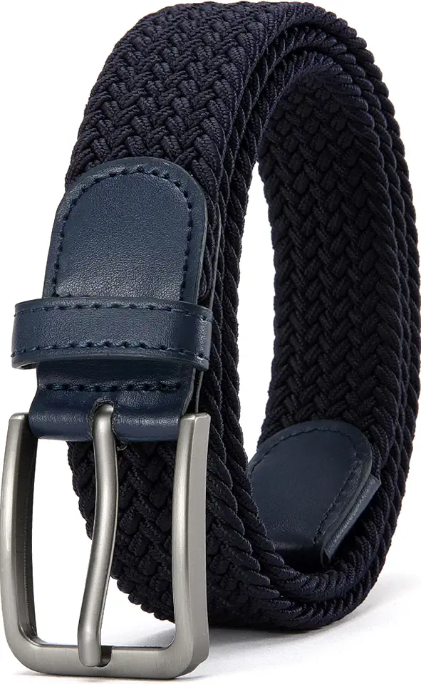 DOOPAI Men’s Braided Stretch Belt, 1 3/8" Wide, Adjustable No-Hole