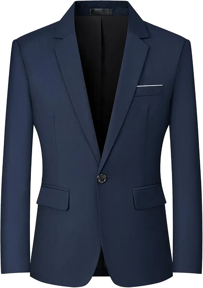 Men's Blazers Slim Fit Sport Coat One Button Lightweight Mens Suit Jacket