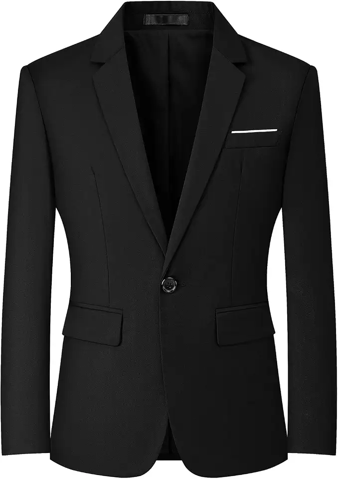 Men's Blazers Slim Fit Sport Coat One Button Lightweight Mens Suit Jacket