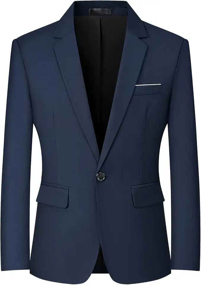Mylldey Mens Blazers Slim Fit Business Casual Men Suit Sport Coat One Button Travel Blazer Lightweight Suit Jacket