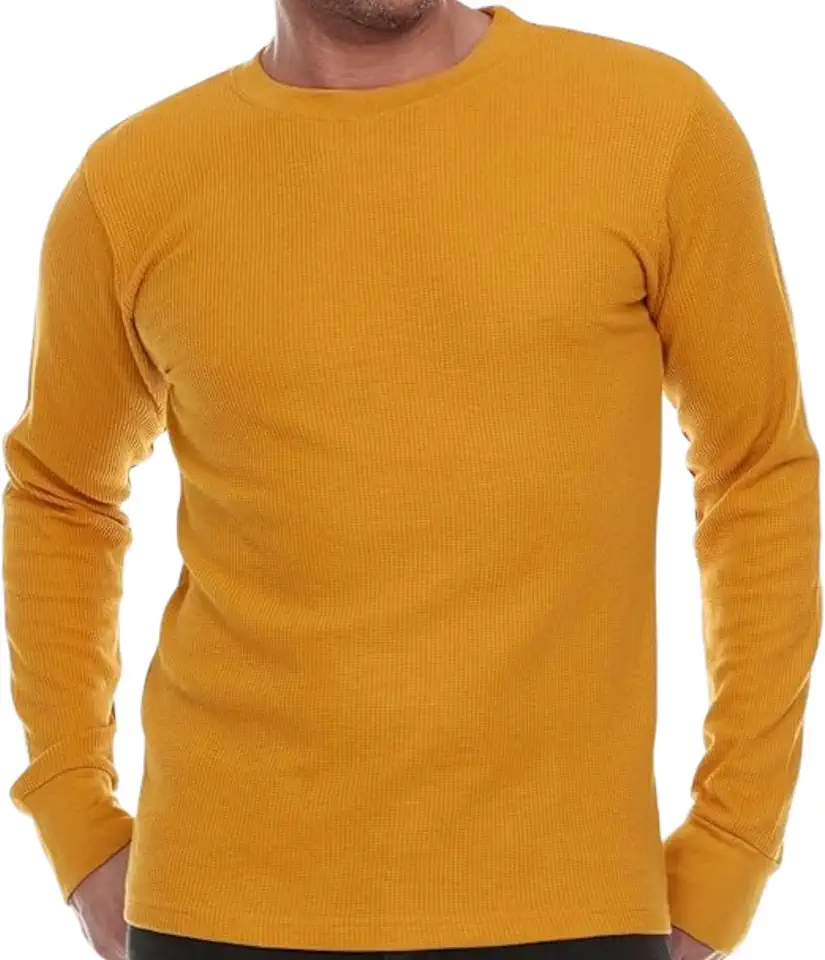 JMR Men’s Thermal Shirt Long Sleeve - Heavyweight 100% Cotton Waffle Weave Top