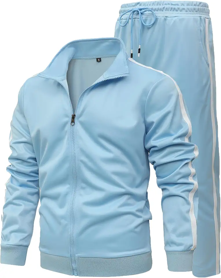 GXAMOY Men's Athletic 2 Pieces Tracksuit Casual Full Zip Jogging Sweat Suit Workout Sports Set Sportswear