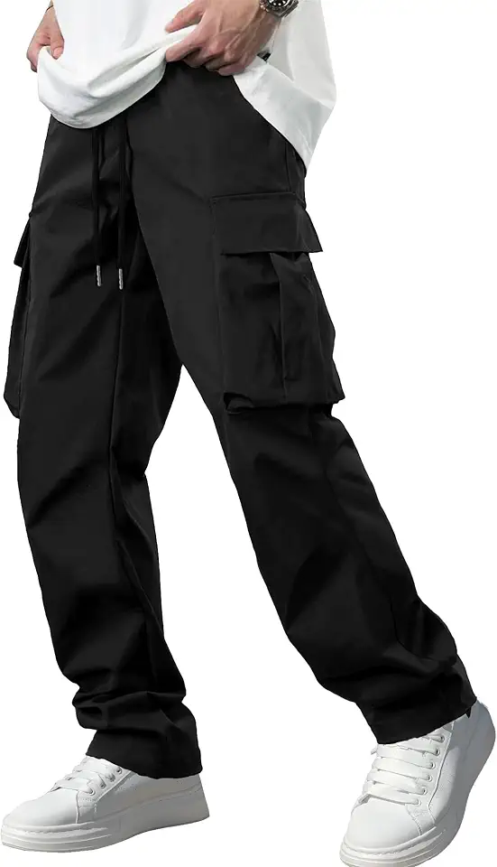 Men's Black Cargo Jogger Pants