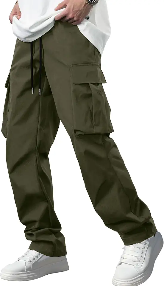 Comdecevis Men's Casual Cargo Pants Tactical Work Pants with Pockets