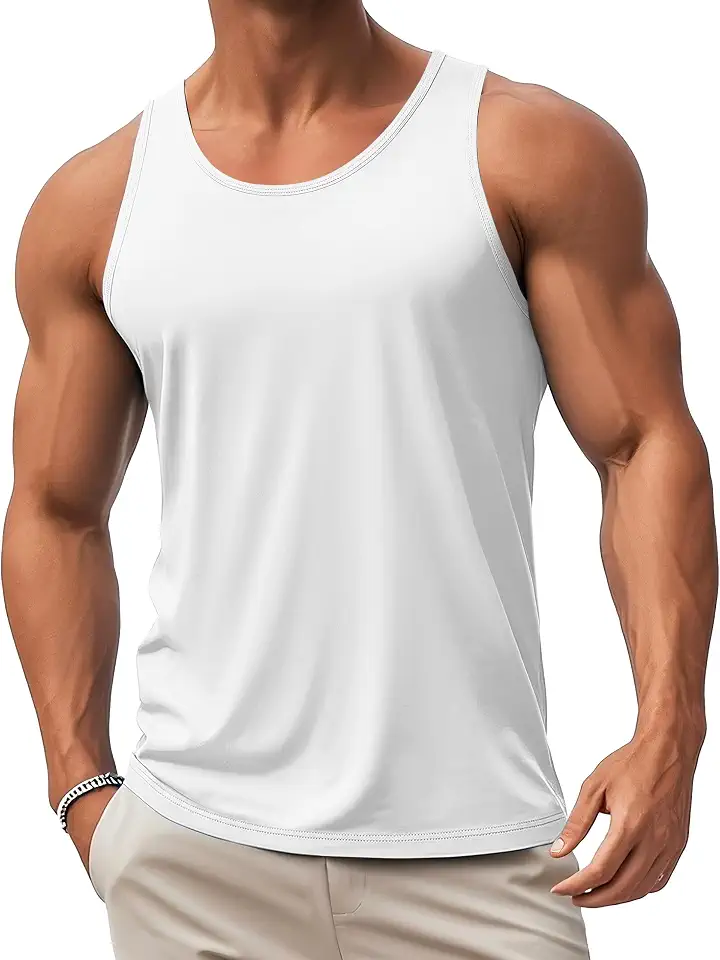 Men's White Cotton Tank Top