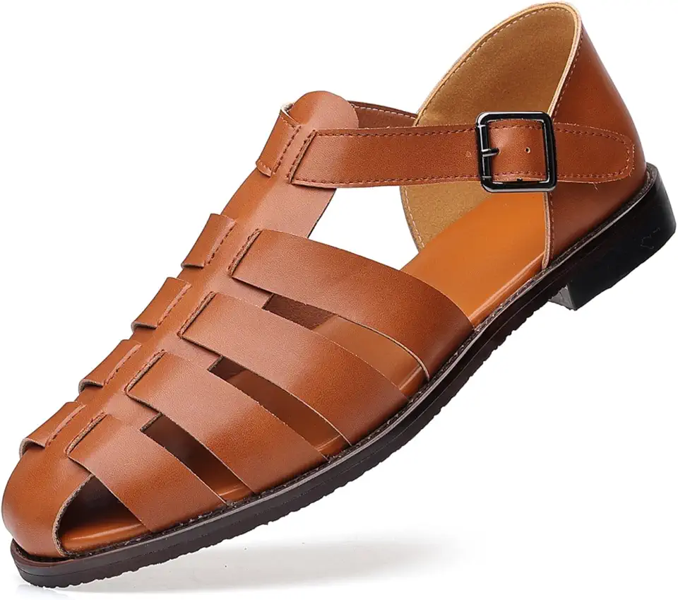 Men's Woven Leather Fisherman Sandals