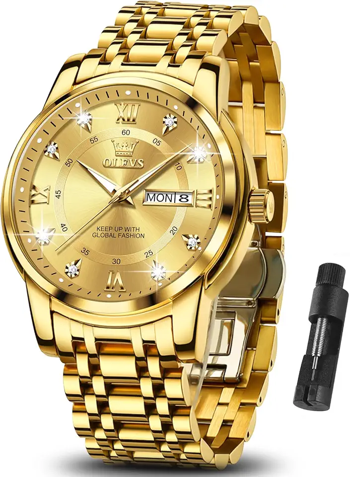 Men's Gold Analog Dress Watch