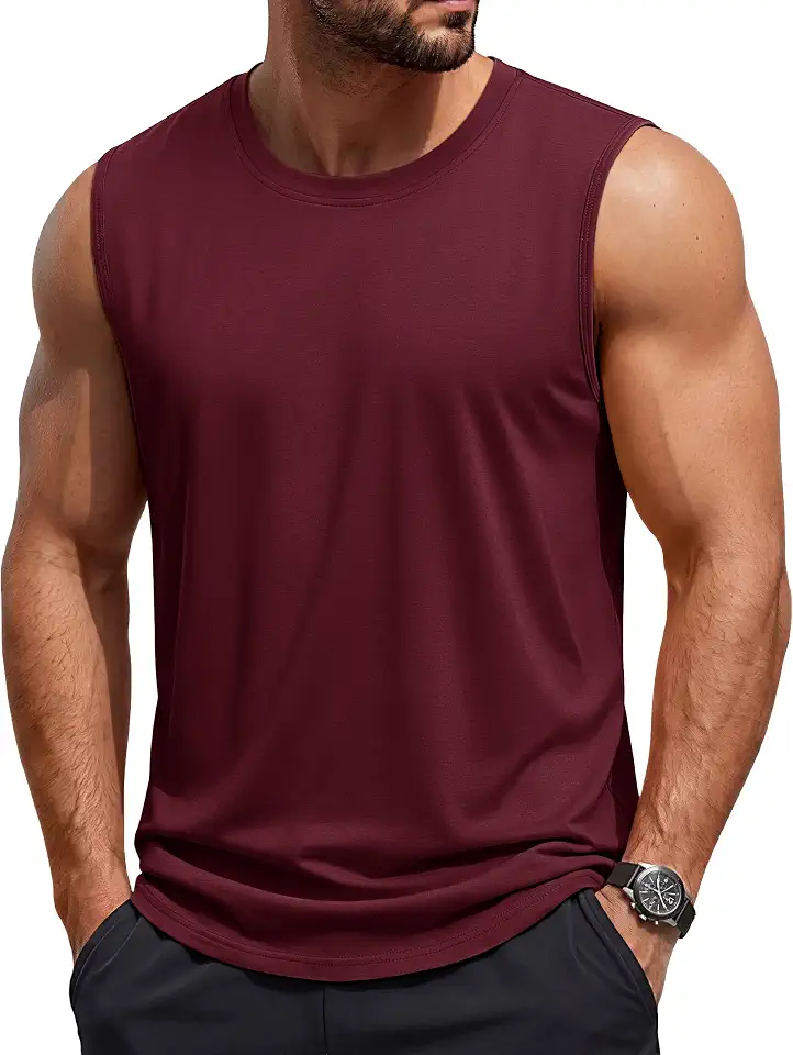 TACVASEN Tank Top for Men Moisture Wicking Cotton Sleeveless Shirts Muscle Gym Workout Causal Summer Tank Tops