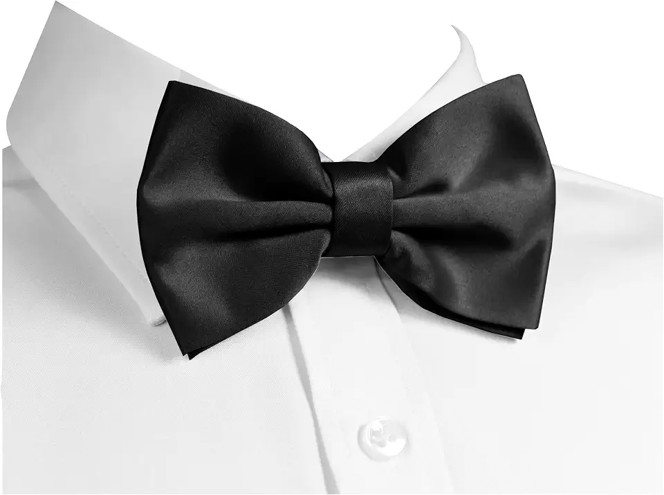 Men's Black Satin Bow Tie