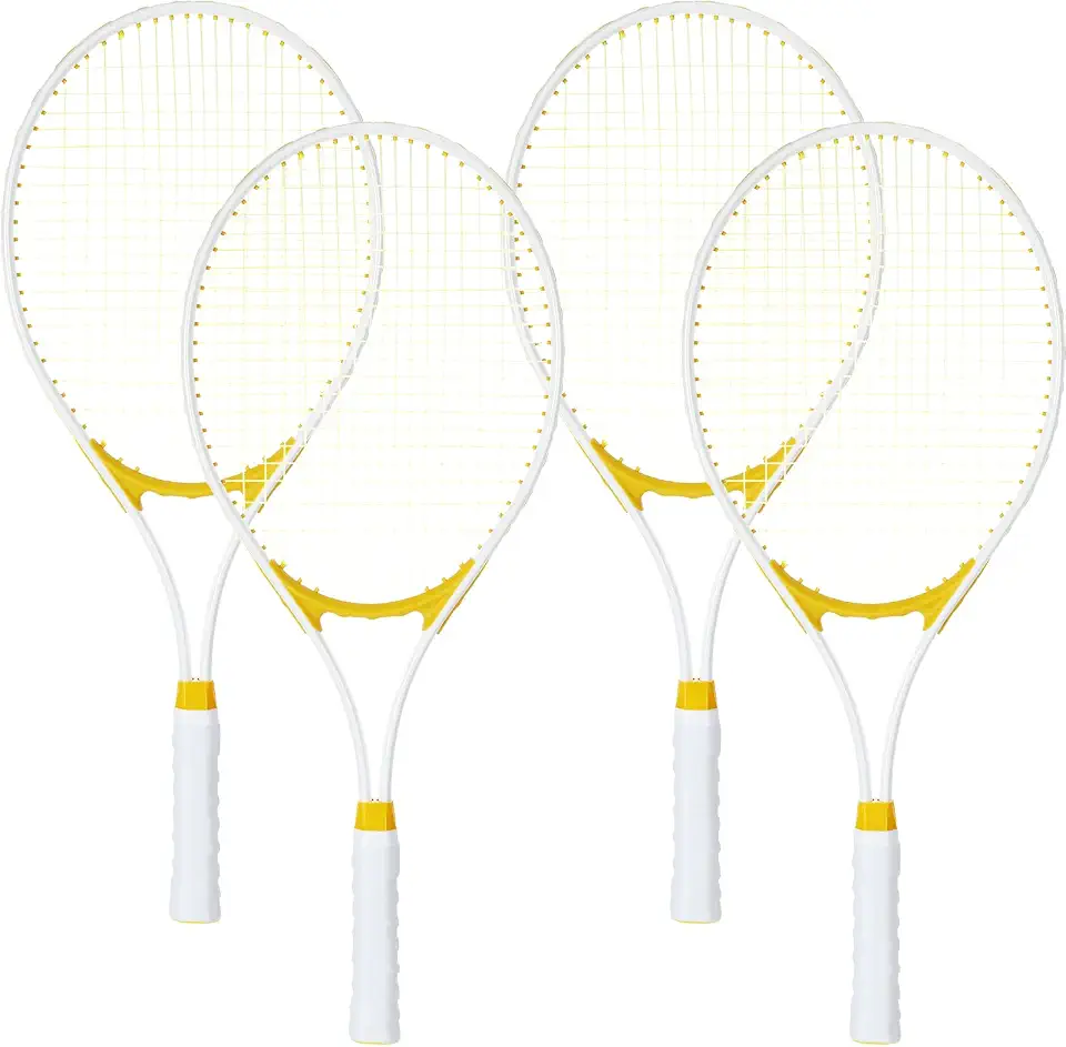 Liliful 4 Pcs Tennis Rackets for Adults Recreational 4 Players 27 Inch Tennis Racquets Lightweight Tennis Rackets Bulk for Women Men Tennis Training and Beginners with Overgrips and Carry Bag