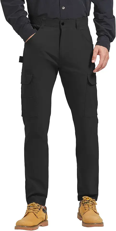 PULI Men's Carpenter Work Pants Cargo Hiking Pants Slim Fit Stretch 30"