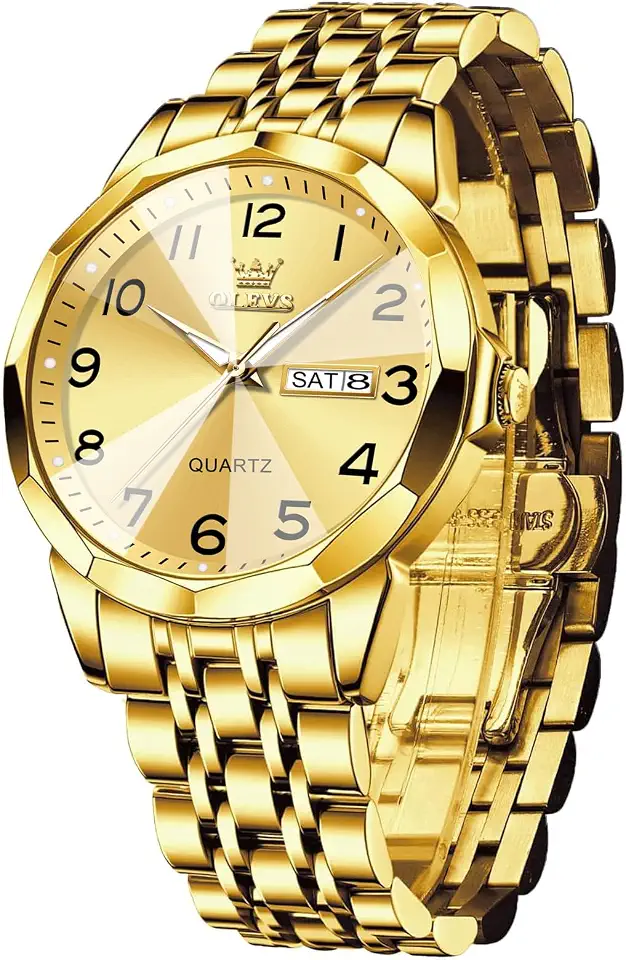 OLEVS Watches for Men Casual Big Face Stainless Steel Men's Wrist Watches