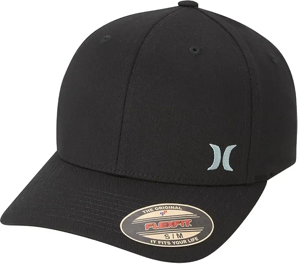 Hurley Mens Curved Brim Stretch Fitted Baseball Cap Lightweight