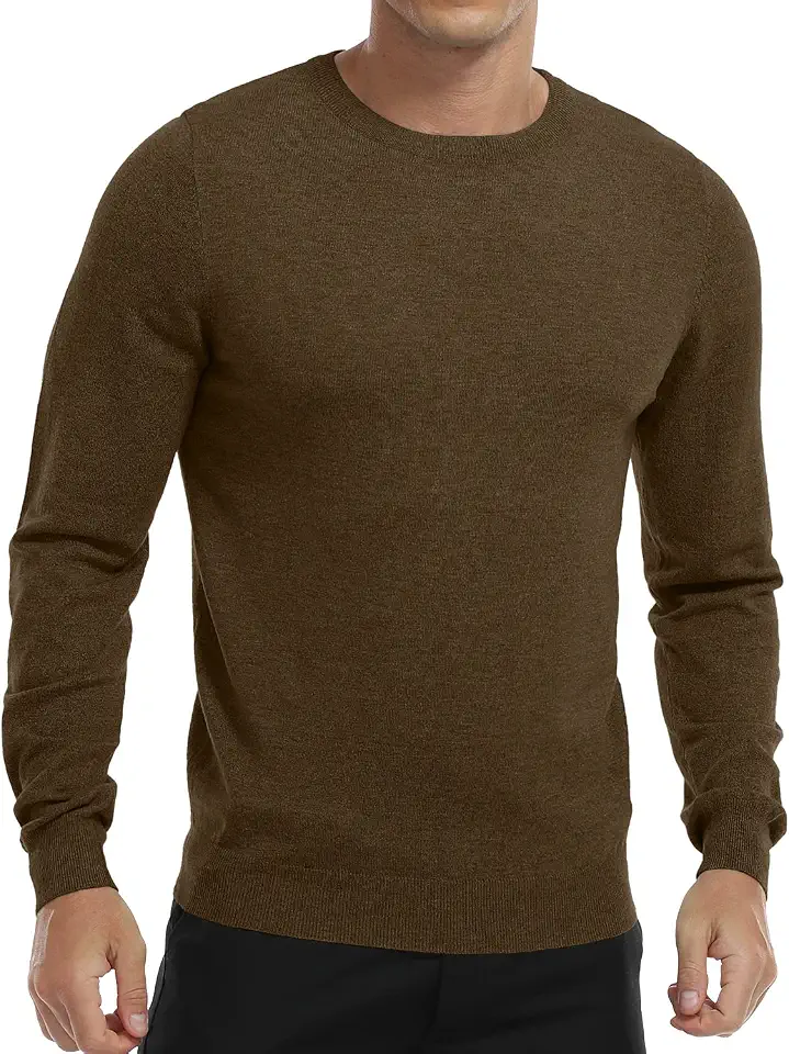 Men's Brown Ribbed Knit Sweater